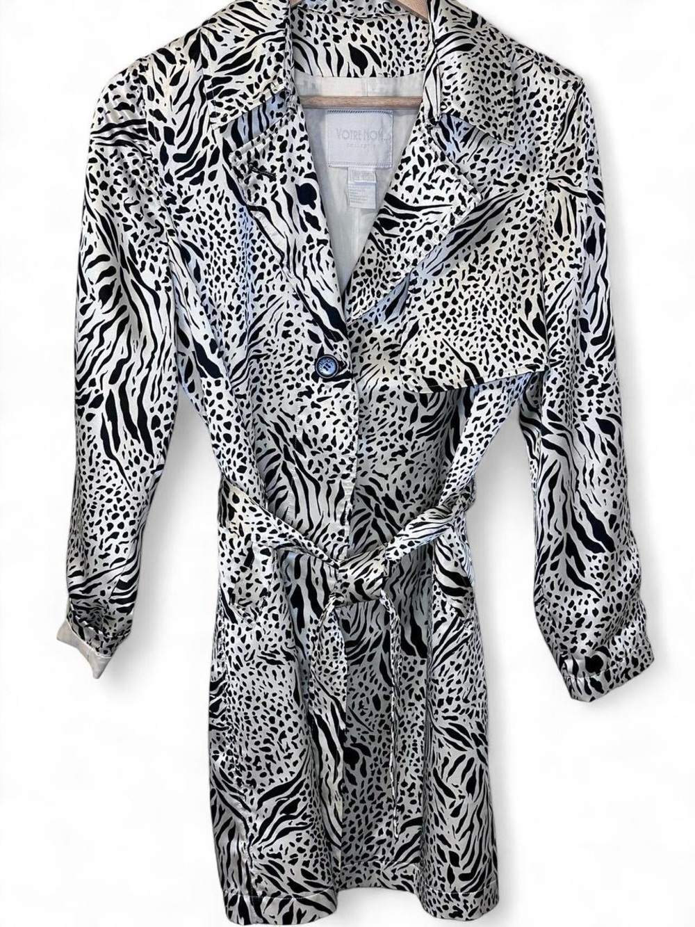 Vintage VotreNom Zebra Print Satin Jacket